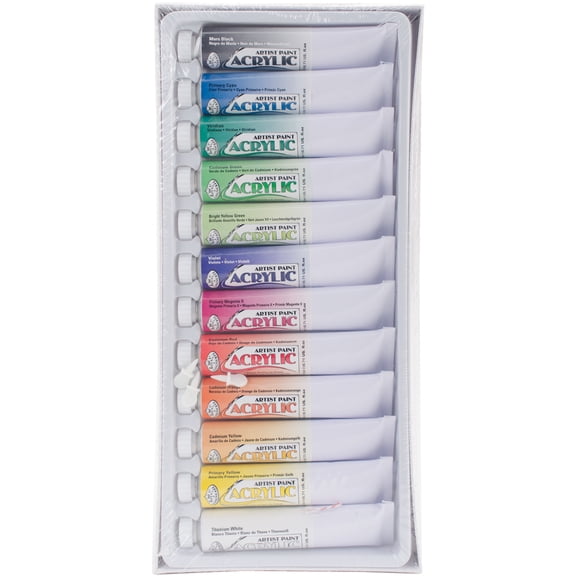 Acrylic Paints 12ml 12/Pkg-Assorted Colors