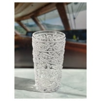 LeadingWare  Hi Ball Paisley Acrylic Drinking Glasses Set of 4 (17oz) - 3.38" W x 3.38" L x 6" H Clear