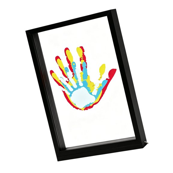 Acrylic Panel Handprint Picture Frame, USB Powered Warm Light Display for Family Memory Tabletop Display Decor