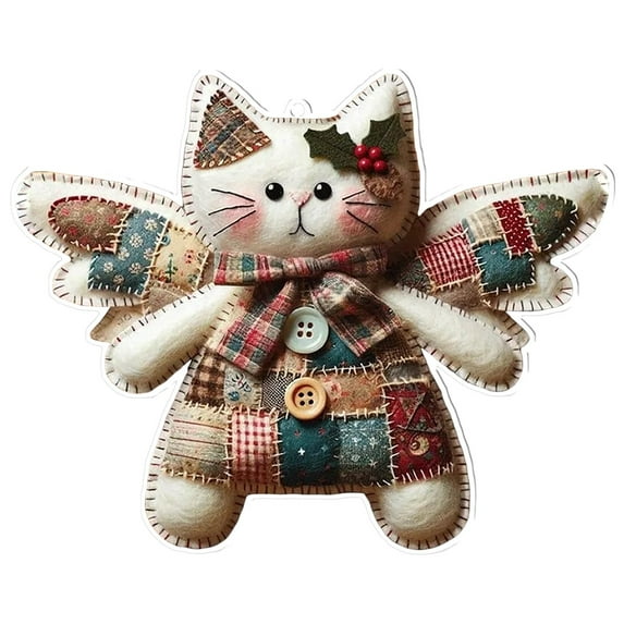 Acrylic Patchwork Animal Flat Style Ornaments - Cute Animal Figures for Christmas Tree Decor and Home Decoration, Hanging Pendants for Xmas Holiday