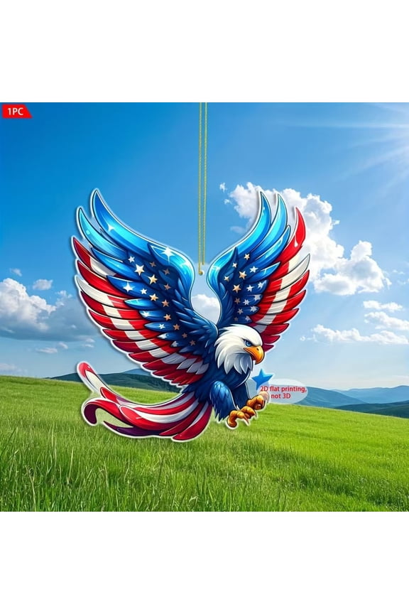 Acrylic Patriotic Pendant Keychain US Flag Bag Charm Scratch Resistant Lanyard Key Ring Ornament For Backpack Car Keys Travel Gift For Veterans Independence Day