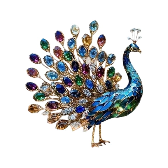 Acrylic Peacocks Statue Figurines Sculpture Home Office Decors Tabletop Centerpieces Collectible Decorative Figurine