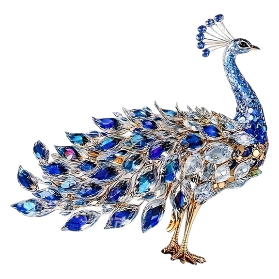 Acrylic Peacocks Statue Figurines Sculpture Home Office Decors Tabletop Centerpieces Collectible Decorative Figurine