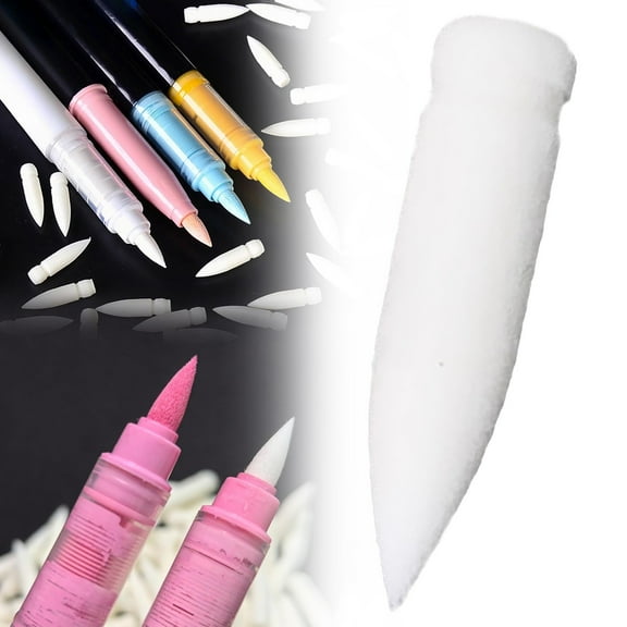 Acrylic Pen Replacement Tips, Soft Nylon Brush Tips for Paint Markers and Drawing Pens, Beige
