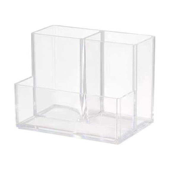 Acrylic Pencil Holder Cup, Transparent Desk Organizer for Pens, Brushes - Stationery Supplies
