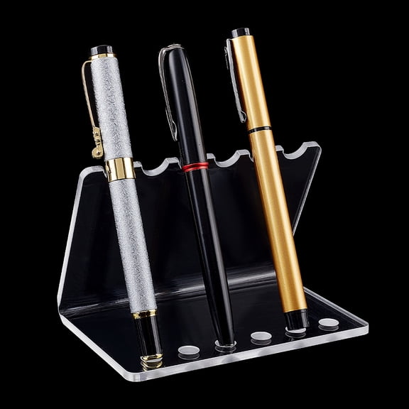 Acrylic Pencil & Makeup Brush Holder 6 Slots Desk Stand Organizer Holding Rack for Pens Paint Brushes Colored Pencils Markers Clear 80x120x79mm