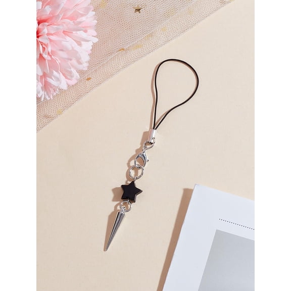 Acrylic Pendant Decorations Imitation Pearl with Zinc Alloy Cell Phone Heart Holder Stand Platinum 92mm 1pc for DIY