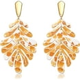 Acrylic Pendant Necklace Earrings U2013 Long Statement Leaf Charm