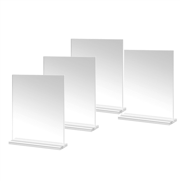 New Arrivals Acrylic Picture Frame, 4 Pack Plastic Frames Holder Standing
