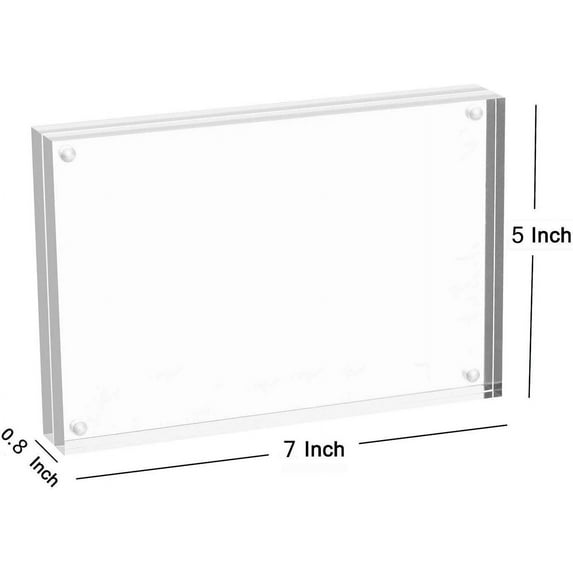 Acrylic Picture Frame 5x7, Double Sided Magnetic Desktop Display with Gift Box (5 Pack)