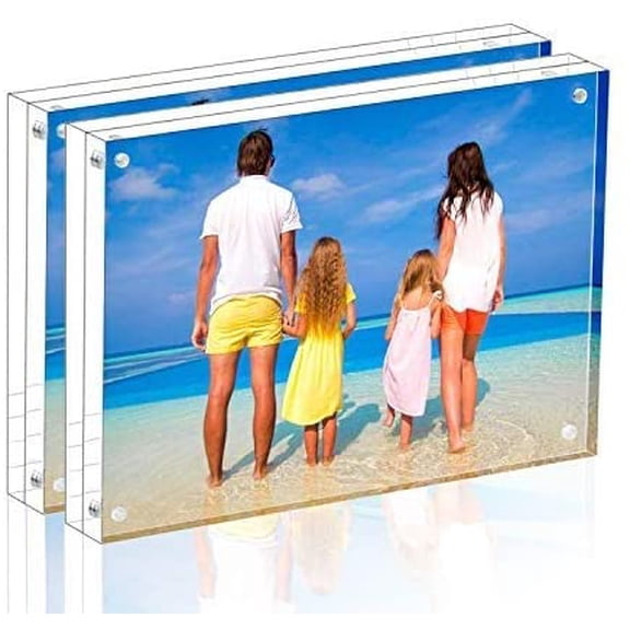 Acrylic Picture Frame 5x7 Tabletop Photo Frame Magnetic Double Sided Frame Free Standing Desktop for Display Document, Certificate, Photograph, Artwork in Office Room