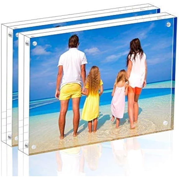 Acrylic Picture Frame 6x8 Tabletop Photo Frame Magnetic Double Sided Frame Free Standing Desktop for Display Document, Certificate, Photograph, Artwork in Office Room