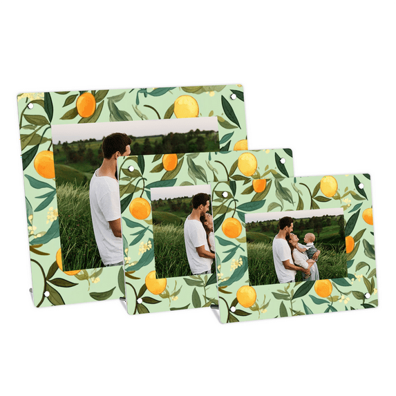 Acrylic Picture Frame Desktop Frame with Botanical Print Clear Acrylic Horizontal Desktop Display for 4x6 5x7 8x10 Pictures