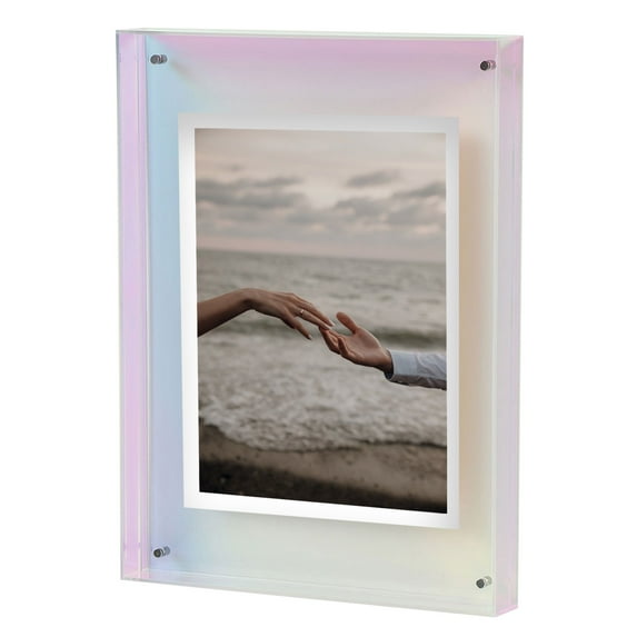 Acrylic Picture Frame Multi-color Picture Frame and Acrylic Decorative Tray for Desktop Display (Colorful)