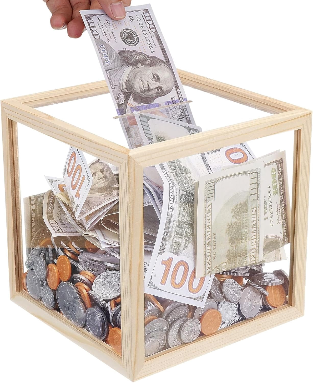 Acrylic Piggy Bank for Adults, Must Break to Access Saving Large Clear ...