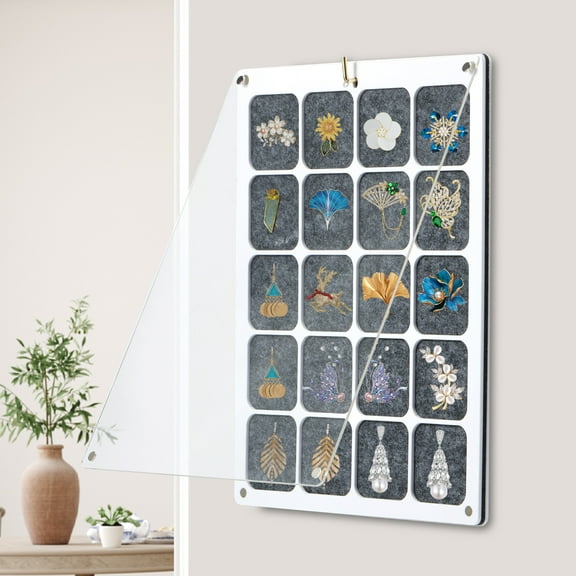 Acrylic Pin Display Board Clear Acrylic Brooch Pin Organizer Double Sided Enamel Pin Holder Hold up to 40 Pins Holder Display Hangable Enamel Pin Collection Holders for Brooches Enamel Pins