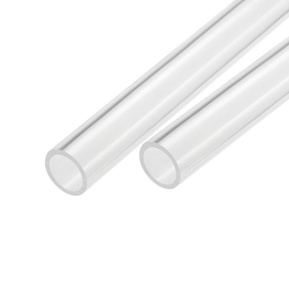 Acrylic Pipe Clear Rigid Round Tube 21mm ID 25mm OD 14" for Lamps and Lanterns, Water Cooling System 2pcs