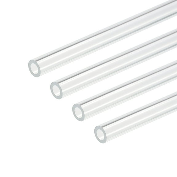 Acrylic Pipe Clear Rigid Round Tube 4mm ID 8mm OD 10" for Lamps and Lanterns, Water Cooling System 4pcs