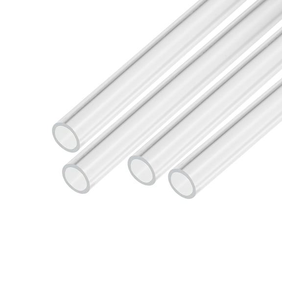 Acrylic Pipe Clear Rigid Round Tube 4pcs 6mm ID 8mm OD 6" for Lamps and Lanterns, Water Cooling System