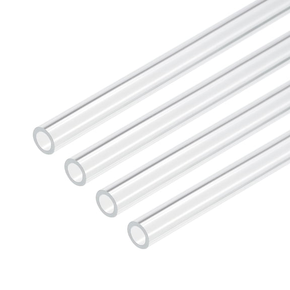 Acrylic Pipe Clear Rigid Round Tube 5mm ID 8mm OD 10" for Lamps and Lanterns, Water Cooling System 4pcs