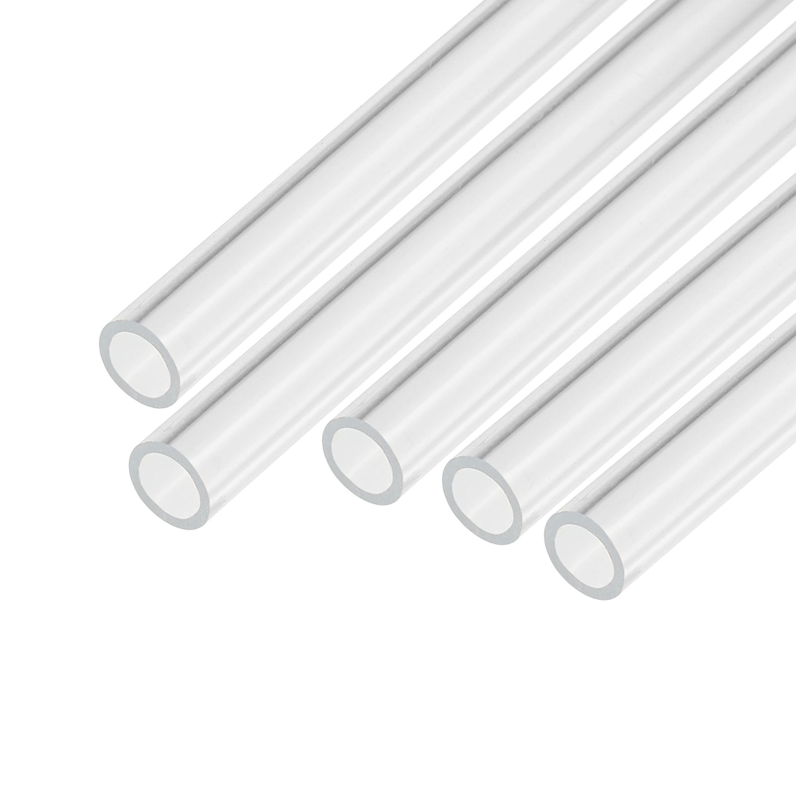 Clear Acrylic Pipe Tube - 7mm ID, 10mm OD, 14-Inch Length (2 Pack) For Lamps, Water Cooling, DIY