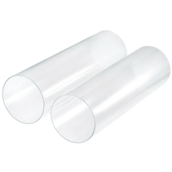 Acrylic Pipe Rigid Round Tube Clear 76mm ID 80mm OD 305mm 2 Pack 86mm x 90mm