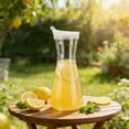 thumbnail image 1 of Acrylic Pitcher, 1.1L/0.6L Clear Transparent Water Jug with Lid, Large Capacity Beverage Container, Leak-Proof Carafe for Fridge, Iced Tea, Lemonade, Kitchen & Party Use, 1 of 6
