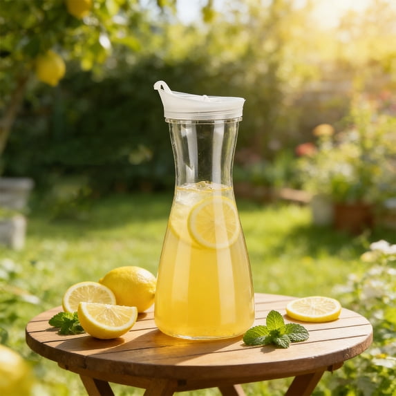 Acrylic Pitcher, 1.1L/0.6L Clear Transparent Water Jug with Lid, Large Capacity Beverage Container, Leak-Proof Carafe for Fridge, Iced Tea, Lemonade, Kitchen & Party Use