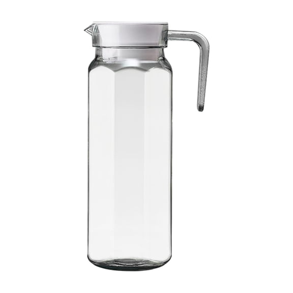 Acrylic Pitcher 37 oz Unbreakable Clear Plastic Pitcher with Lid, BPA-Free, Heat-Resistant Lager Plastic Water Pitcher for Tea, Lemonade, Juice, Milk