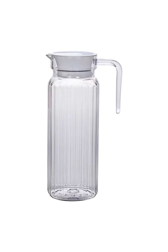 Acrylic Pitcher,Unbreakable Clear Plastic Pitcher With Lid,Heat-Resistant Small Plastic Water Pitcher For Tea, Sangria, Lemonade, Juice, Milk, Stripe