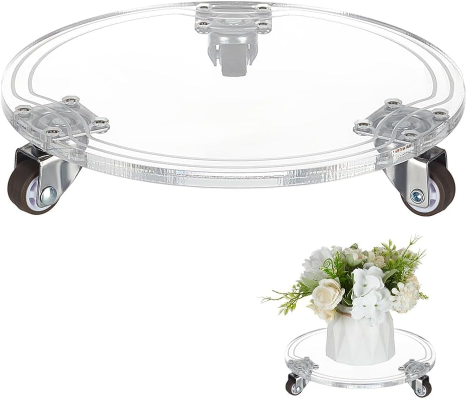 acrylic-plant-caddy-heavy-duty-25kg-55lbs-capacity-8-6inch-clear-round