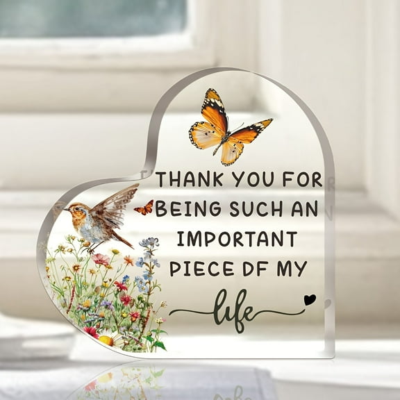 Acrylic Plaque 3.9X3.9 Inches Appreciation Gift For Teacher Nurse Lady Perfect For Christmas Birthday Retirement Anniversary Graduation Home & Office Decor No Feather,