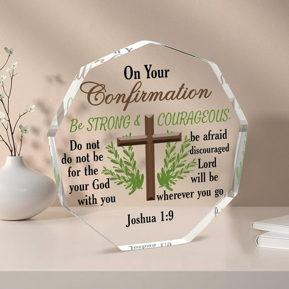 Acrylic Plaque Christian Confirmation Gifts for Teenage Boys, Gifts for Catholic Confirmation Religious Confirmation Gifts for Boys/Men