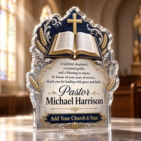 Acrylic Plaque Pastor Appreciation Acrylic Display for Church Retirement Gift