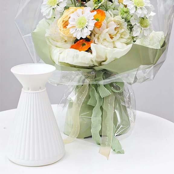 Acrylic Plastic Clear Flower Bouquet Vase - Handcrafted Decorative Vases for Flower Arrangement, Raising & Waking Bouquets, 23 x 15 x 15cm Home Décor