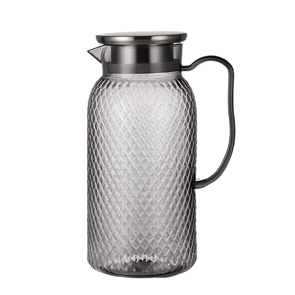 Acrylic Plastic Juice Jug with Stainless Steel Lid and Strainer, High-Temperature-Proof Beverage Pitcher for Restaurant, Bar, KTV, and Home Use