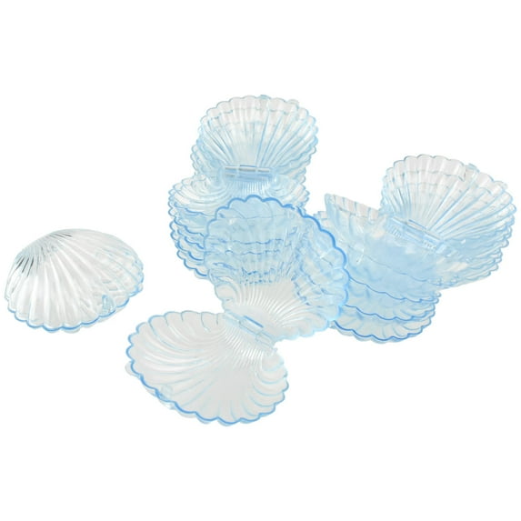 Acrylic Plastic Seashell Favor Cases, 3-1/4-Inch, 12-Count - Light Blue