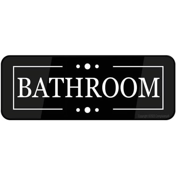 Acrylic Plastic Sign Door Labels Bathroom 9 X 3 Inch With Symbols, Self-Adhesive, For Restaurant, Salons, Hotel, Motel, Rest Stops, Public Restrooms