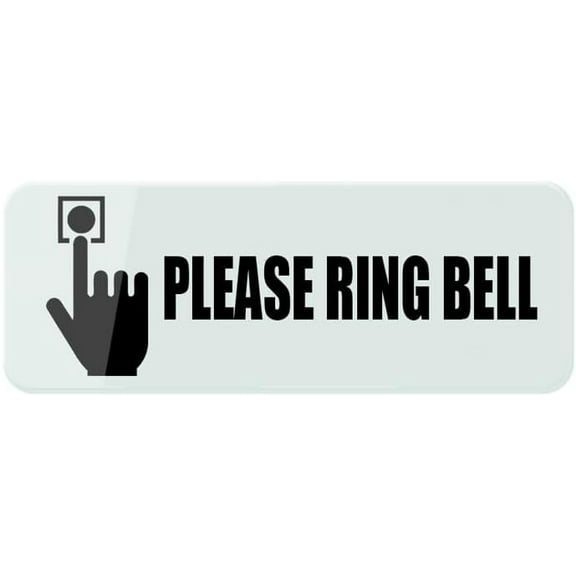 Acrylic Plastic Sign Please Ring Bell Sign Plaque 9"x3" Thick Acrylic Self-Adhesive Modern Design Sign, Easy To Install