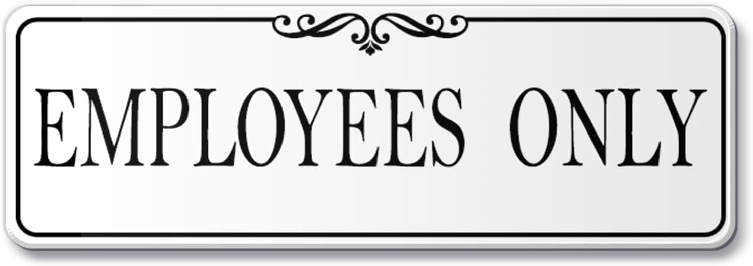 Acrylic Plastic Signs 3x10 Inch Employees Only Sign Acrylic Self Stick ...