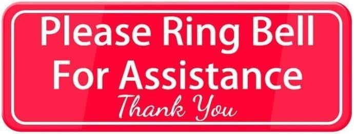 Acrylic Plastic Signs 3x10 Inch Please Ring Bell For Assistance Sign ...