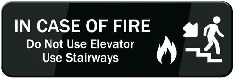 Acrylic Plastic Signs 3x8 Inch In Case Of Fire Do Not Use Elevator Use ...