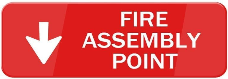 Acrylic Plastic Signs 3x8 Inch Fire Assembly Point Sign For Rest Stops ...