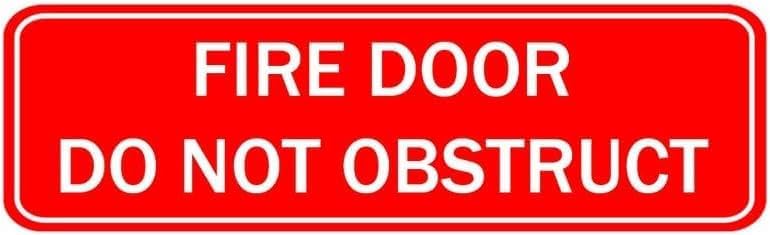 Acrylic Plastic Signs 3x8 Inch Fire Door Do Not Obstruct Small Sign And ...