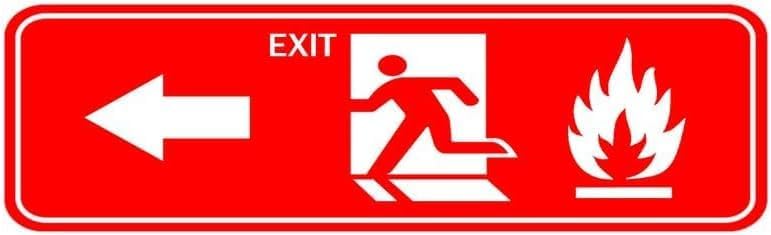 Acrylic Plastic Signs 3x8 Inch Fire Exit With Fire Icon Left Small Sign ...