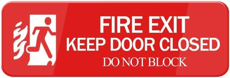 Acrylic Plastic Signs 3x8 Inch Fire Exit Keep Door Closed Do Not Block ...