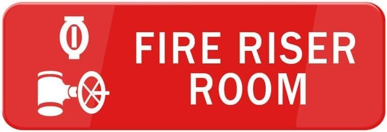 Acrylic Plastic Signs 3x8 Inch Fire Riser Room Sign Self Sign For Door ...