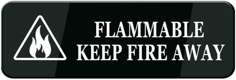 Acrylic Plastic Signs 3x8 Inch Flammable Keep Fire Away Sign For Door ...
