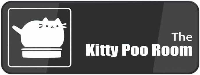 Acrylic Plastic Signs 3x8 Inch For Wallthe Kitty Poo Room Sign Self ...