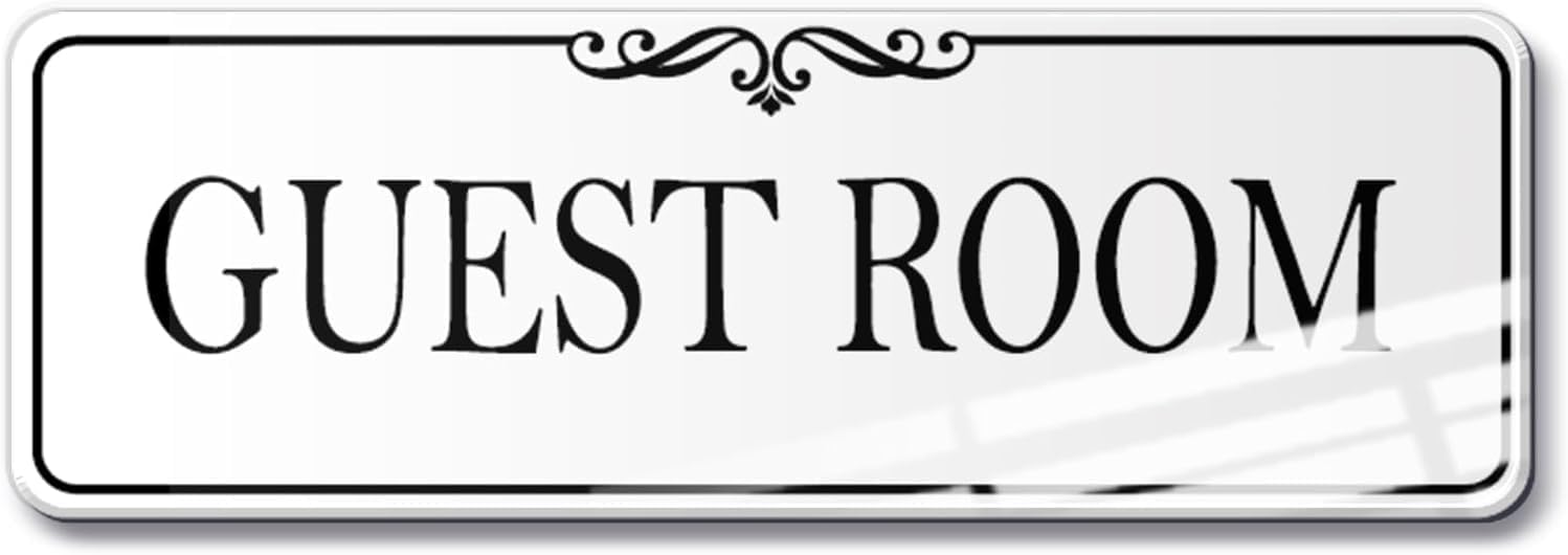 Acrylic Plastic Signs 3x8 Inch Guest Room Acrylic Sign Self Stick Door ...